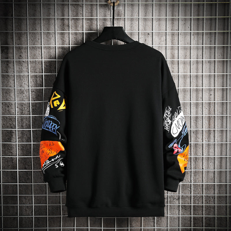 Men Crewneck Sweatshirt Japanese Streetwear Hip Hop Black Hoodie Men Sweatshirts Hoodies