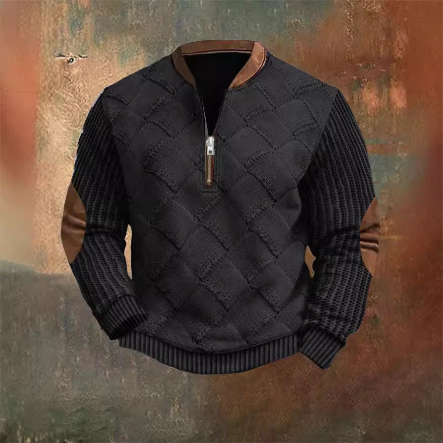 Digital Printing Half Zipper Sweater For Men