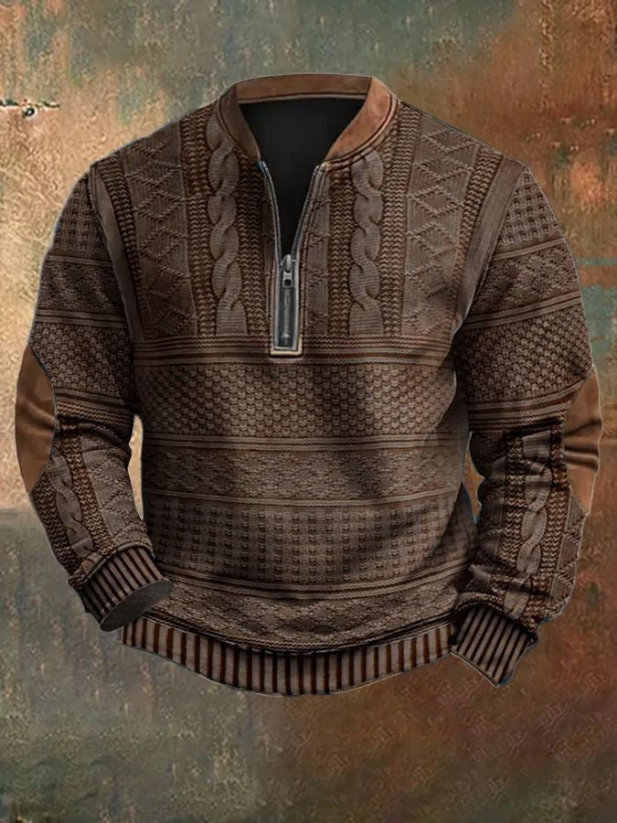 Digital Printing Half Zipper Sweater For Men