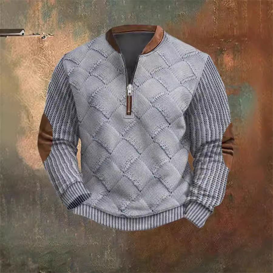 Digital Printing Half Zipper Sweater For Men