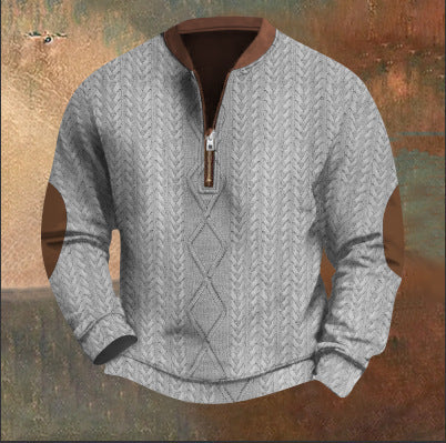 Digital Printing Half Zipper Sweater For Men