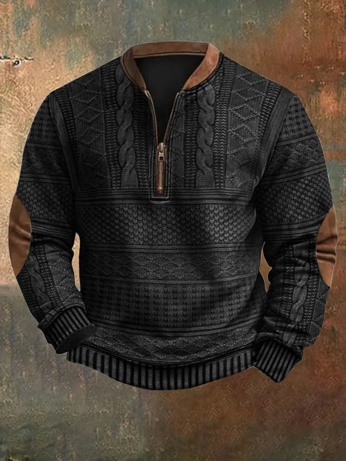 Digital Printing Half Zipper Sweater For Men